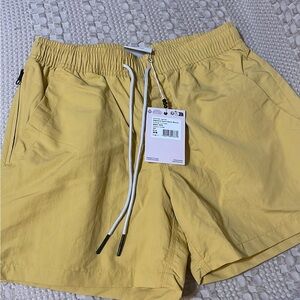 OAS Mustard Yellow Drawstring Shorts